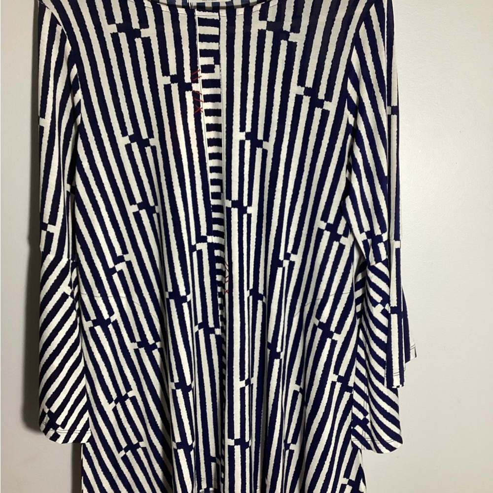 Striped Navy and White Mini Dress